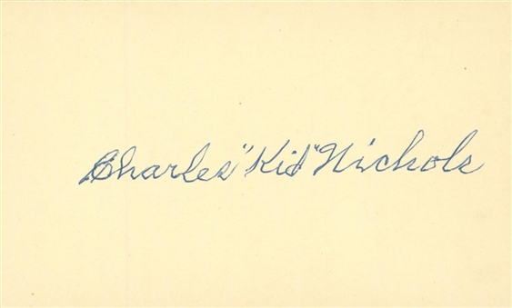 Charles "Kid" Nichols Signed Index Card (JSA)